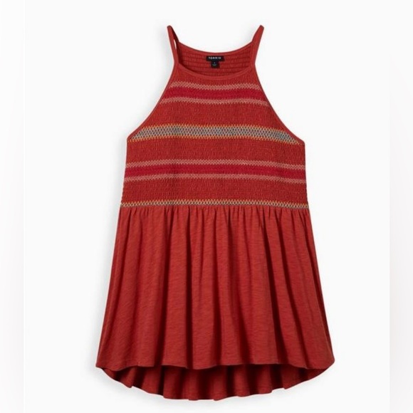 Torrid Super Soft Smocked High Neck Babydoll Top Size 5X - Picture 5 of 5